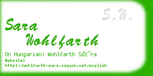 sara wohlfarth business card